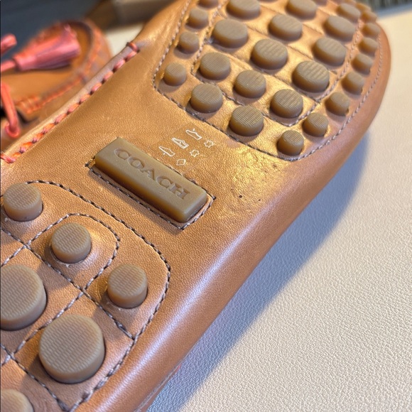 Coach Women's Brown Leather Moccasins with Tassels - Picture 12 of 14